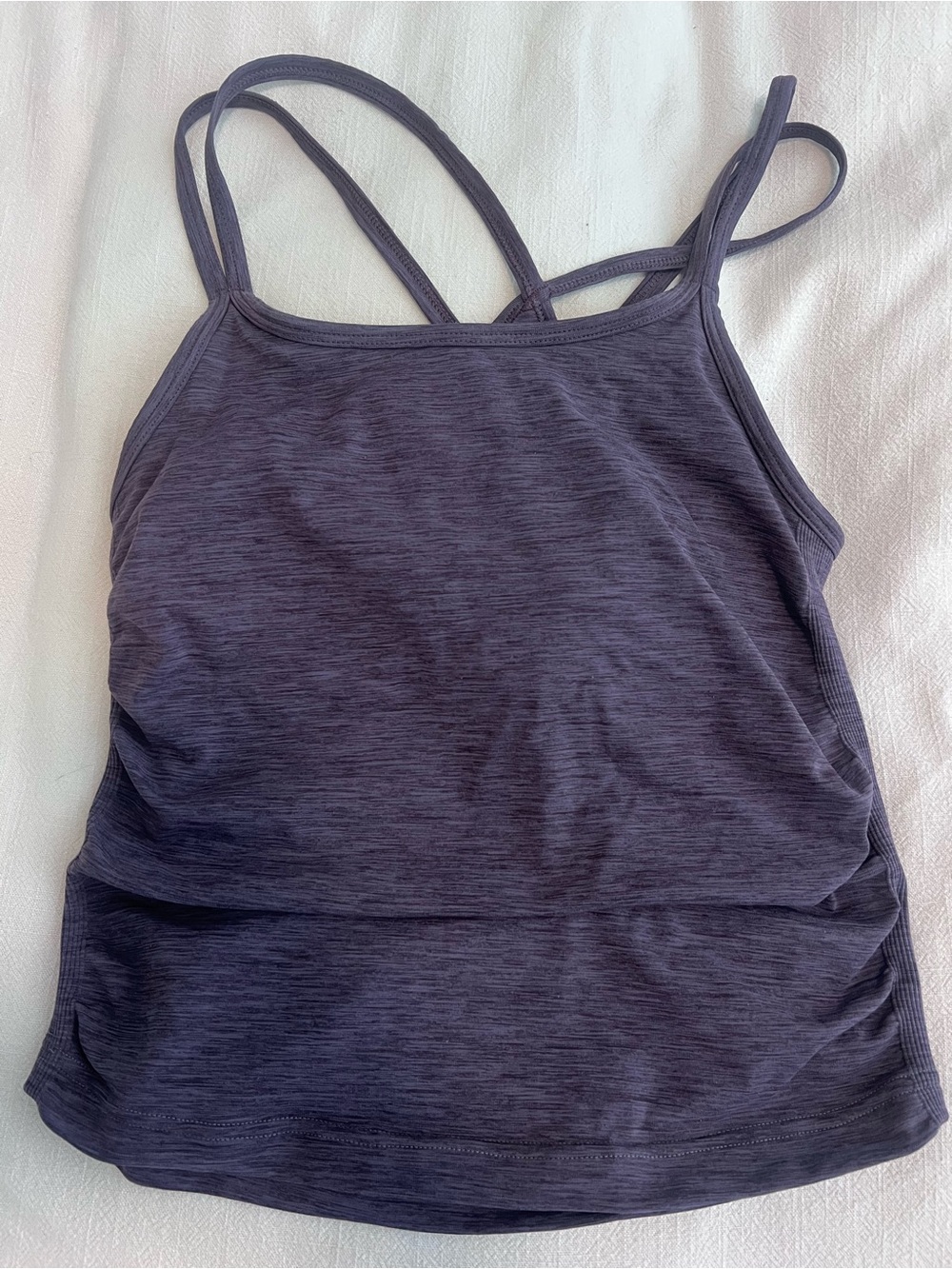Sweaty Betty Heathered Dark Purple Double-Strap Tank